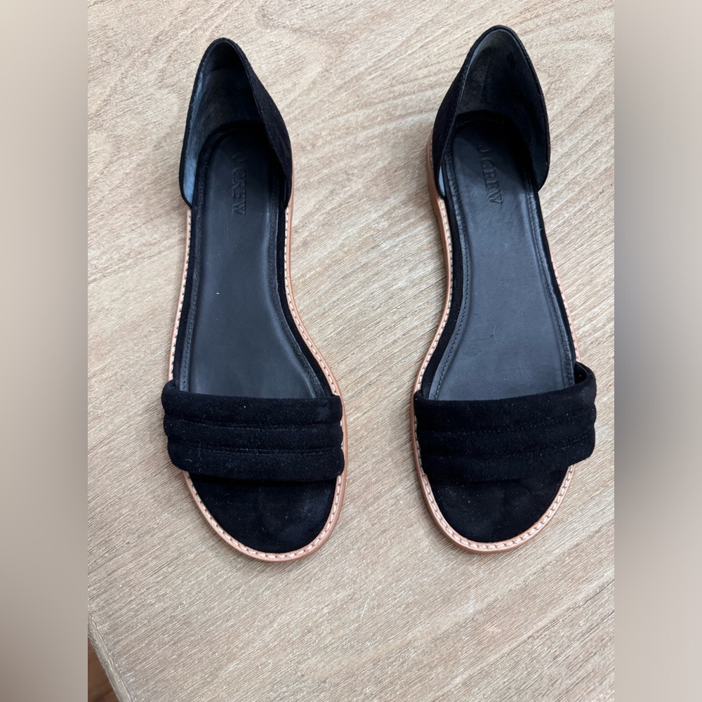 Women's Jcrew Black flat Sandals size 9